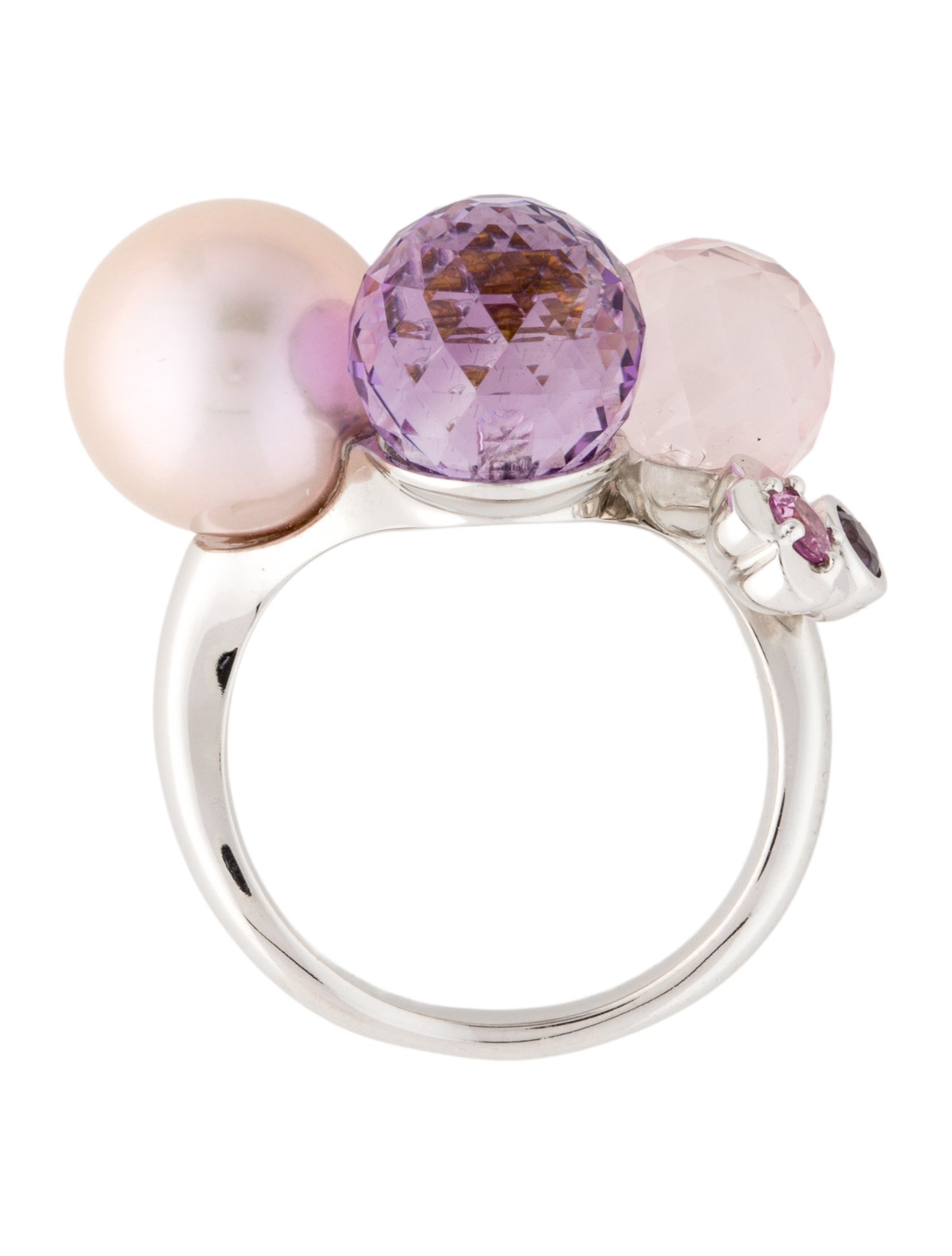 Chanel 18K Pearl & Multistone Cocktail Ring
